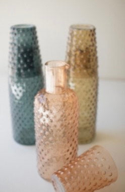 BUBBLE GLASS CARAFES W TUMBLER