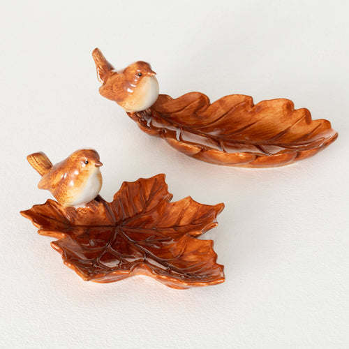 FALL LEAF BIRD PLATE