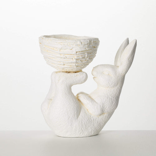 FAUX CEMENT RABBIT POT