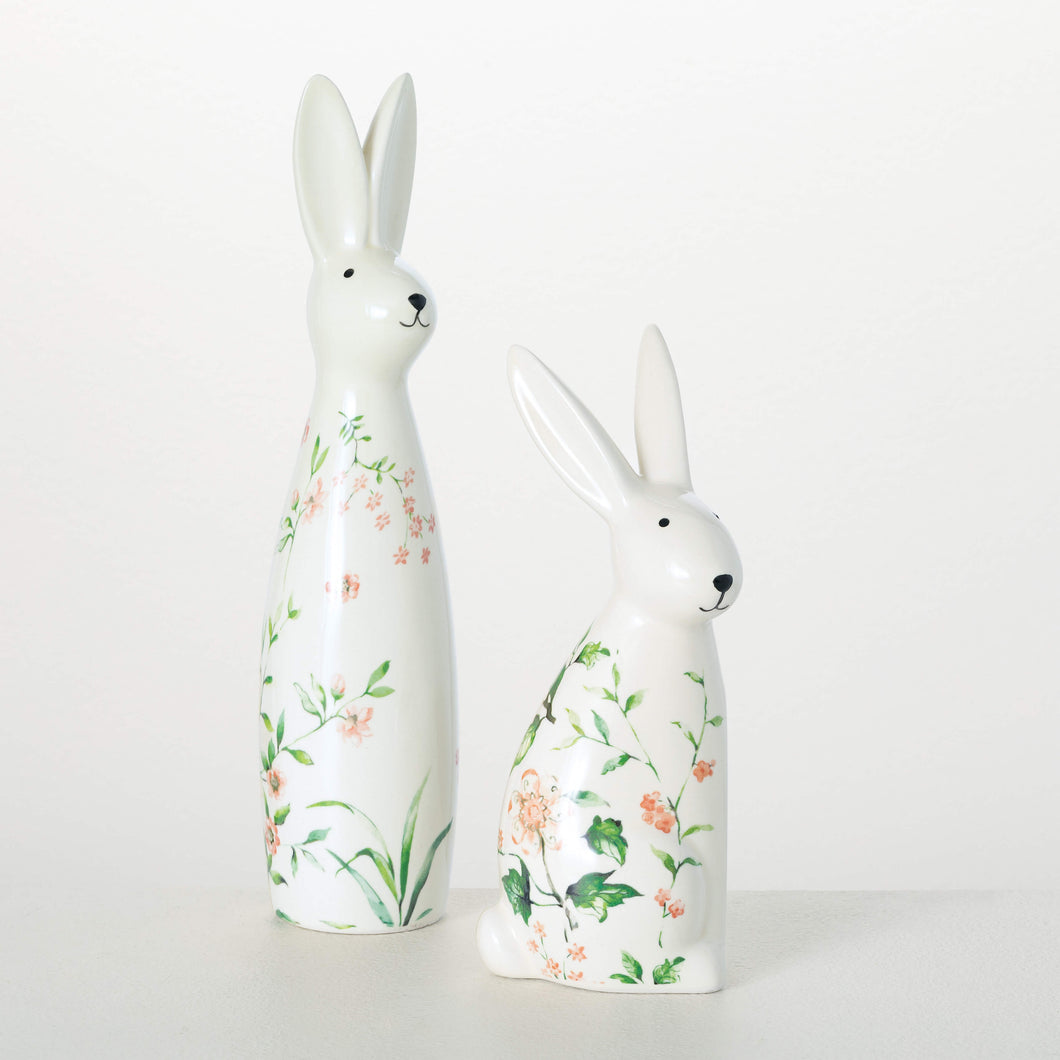 FLORAL BUNNY FIGURINE