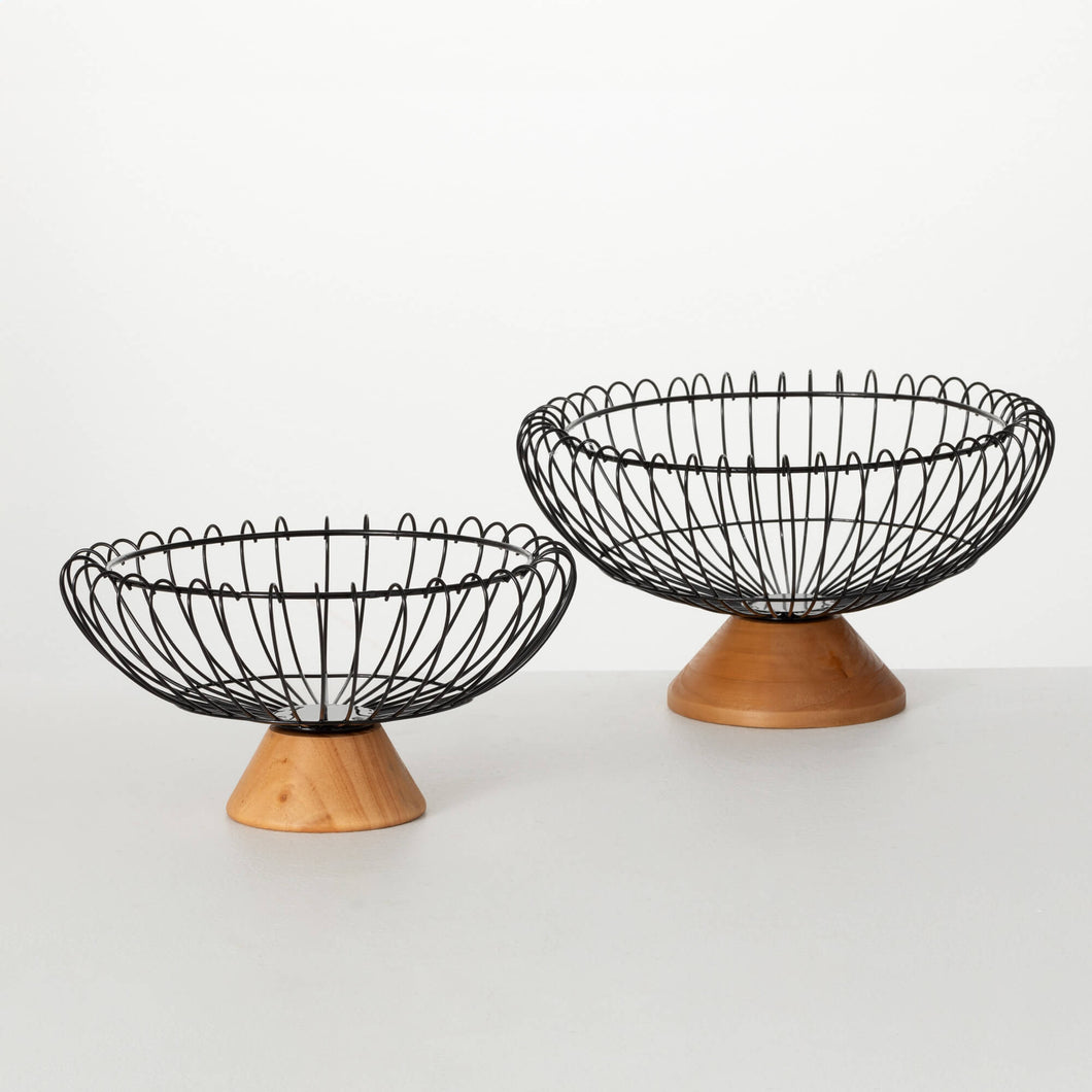 FOOTED WIRE BOWL SET