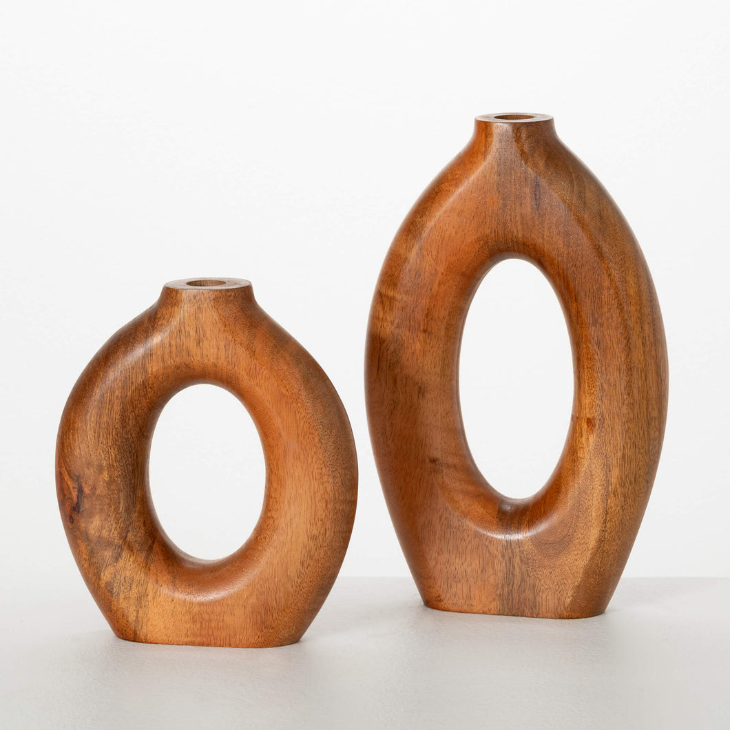 HOLLOW MANGO WOOD VASE