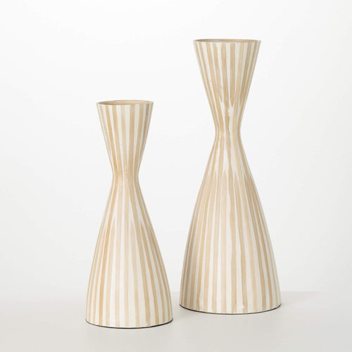 NATURAL BAMBOO CAPIZ VASE