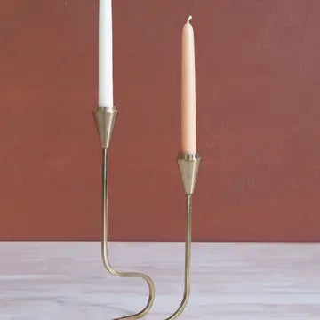Gold Loop Taper Candle Holder