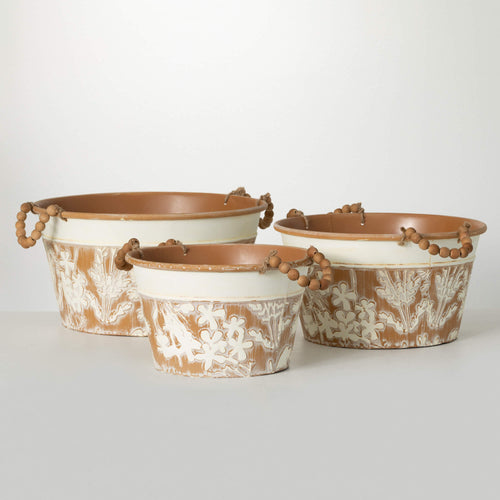 Fall Embossed Bucket Trio