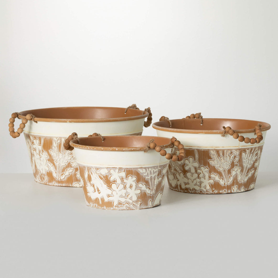 Fall Embossed Bucket Trio