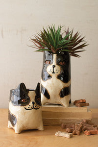 Ceramic Dog Planters Set/2