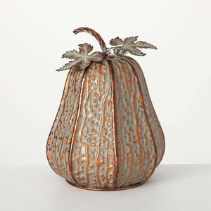 Textured Tall Metal Pumpkin