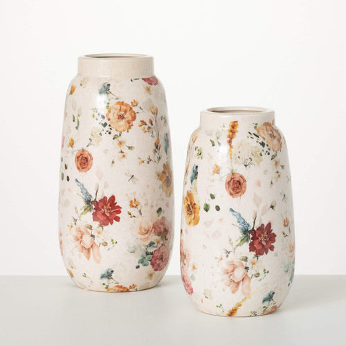Elegant Blossom Pattern Vases