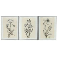 Black and Beige Hand Painted Floral Wall