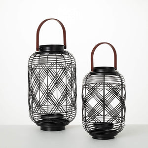 Modern Woven Black Lantern Set/2