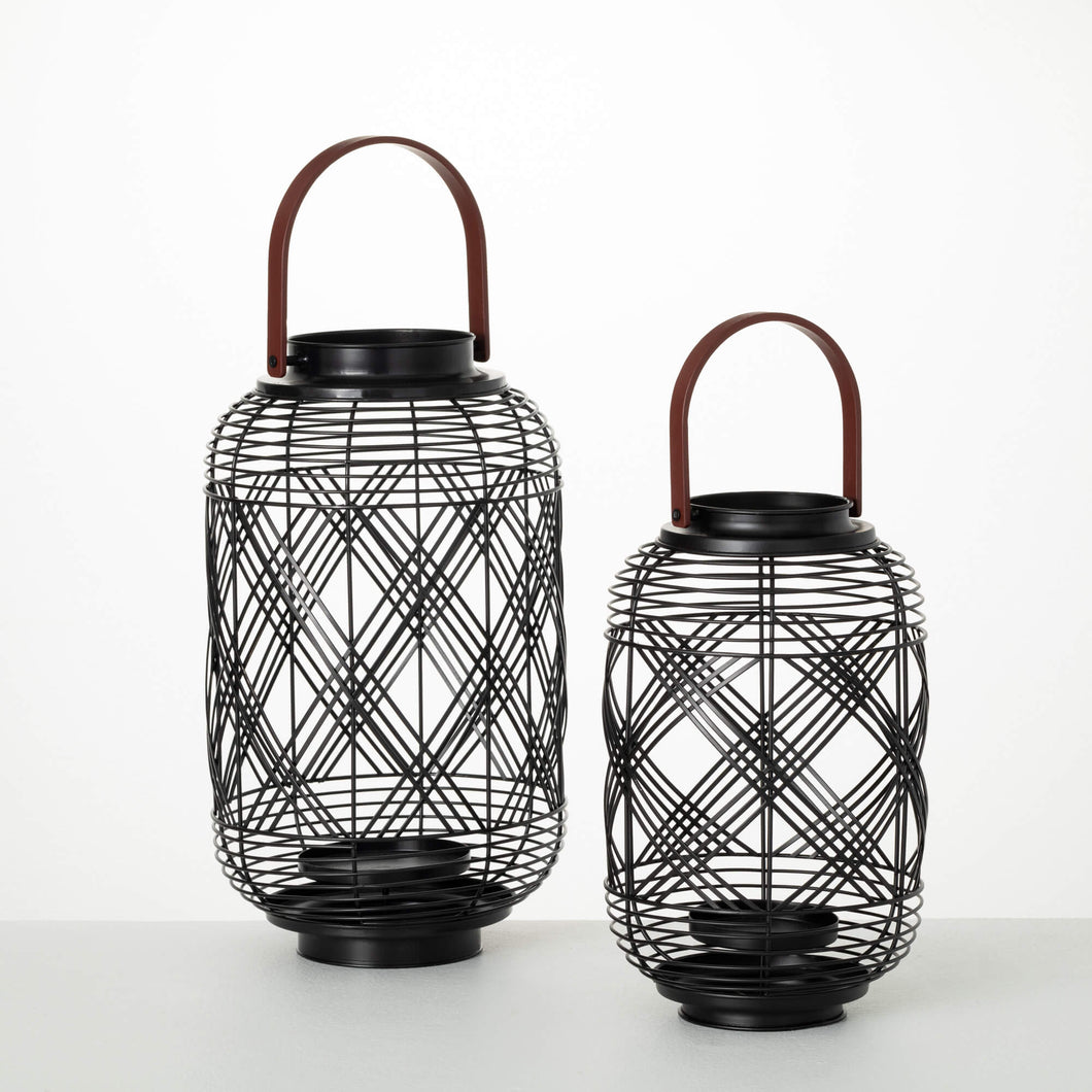 Modern Woven Black Lantern Set/2
