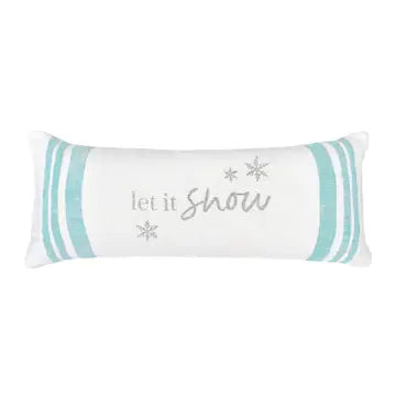 Christmas Morgan Let It Snow Blue Throw Pillow