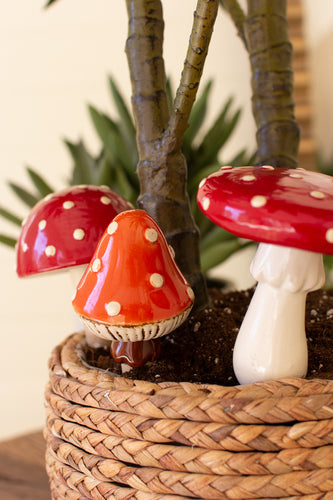 Ceramic Mushroom Plant Sticks Set/3