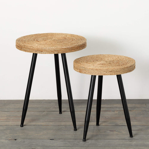 Wood & Seagrass Table Set/2