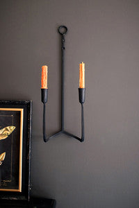 Forged Iron Double Taper Candle Holder