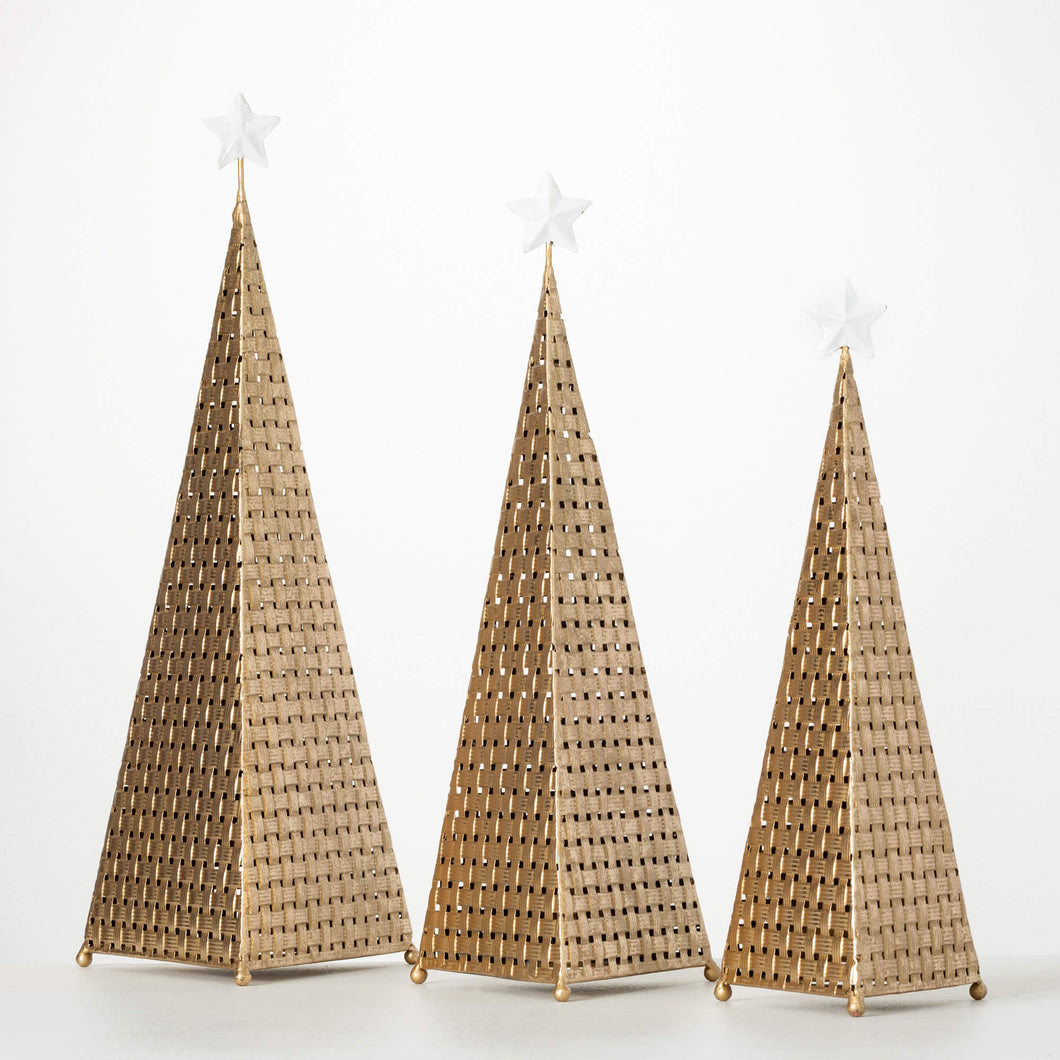Golden Textured Tree Set/3