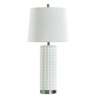 Pure White Cast Resin Table Lamp
