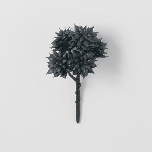 Black Floral Succulent Pick