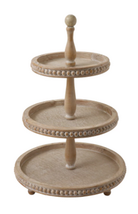 Decorative Wood 3-Tier Tray