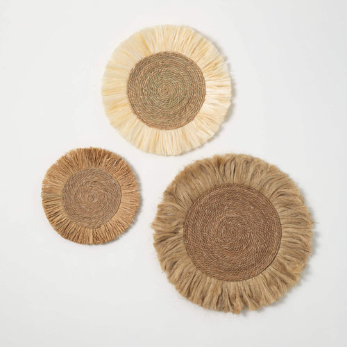 Rattan Fiber Wall Medallions