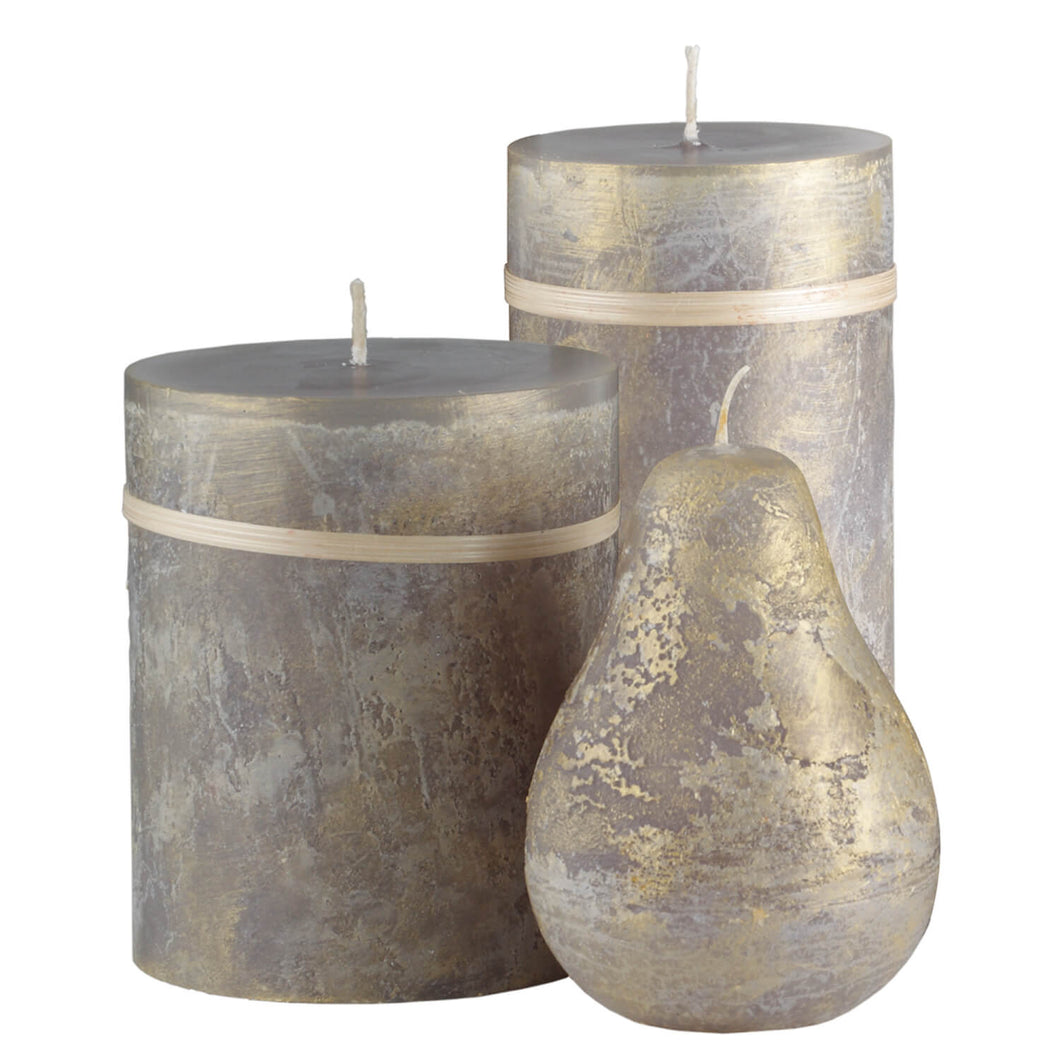 Dark Gray Ritz Timber Pillar Candle