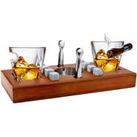 Cigar Glasses on Wooden Stand