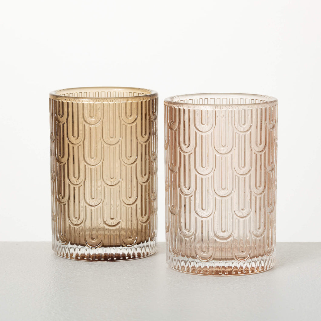 Blushing Glass Candle Holder