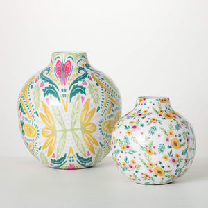 Abstract Floral Vase Set