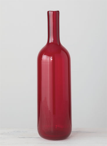Tall Red Glass Vase