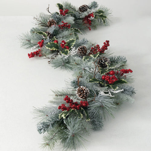 Flocked Berry Pine Garland