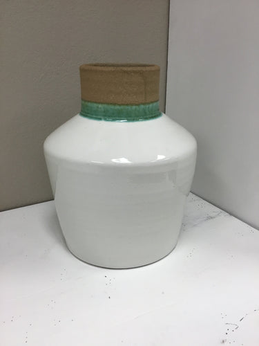 Cream & Teal Vase
