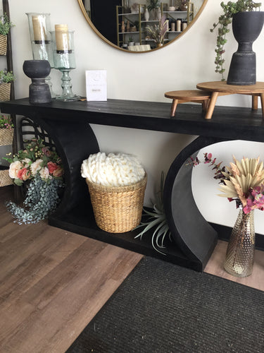 Black Open Console Table