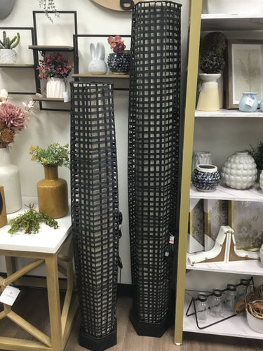 Woven Black Rattan Uplight