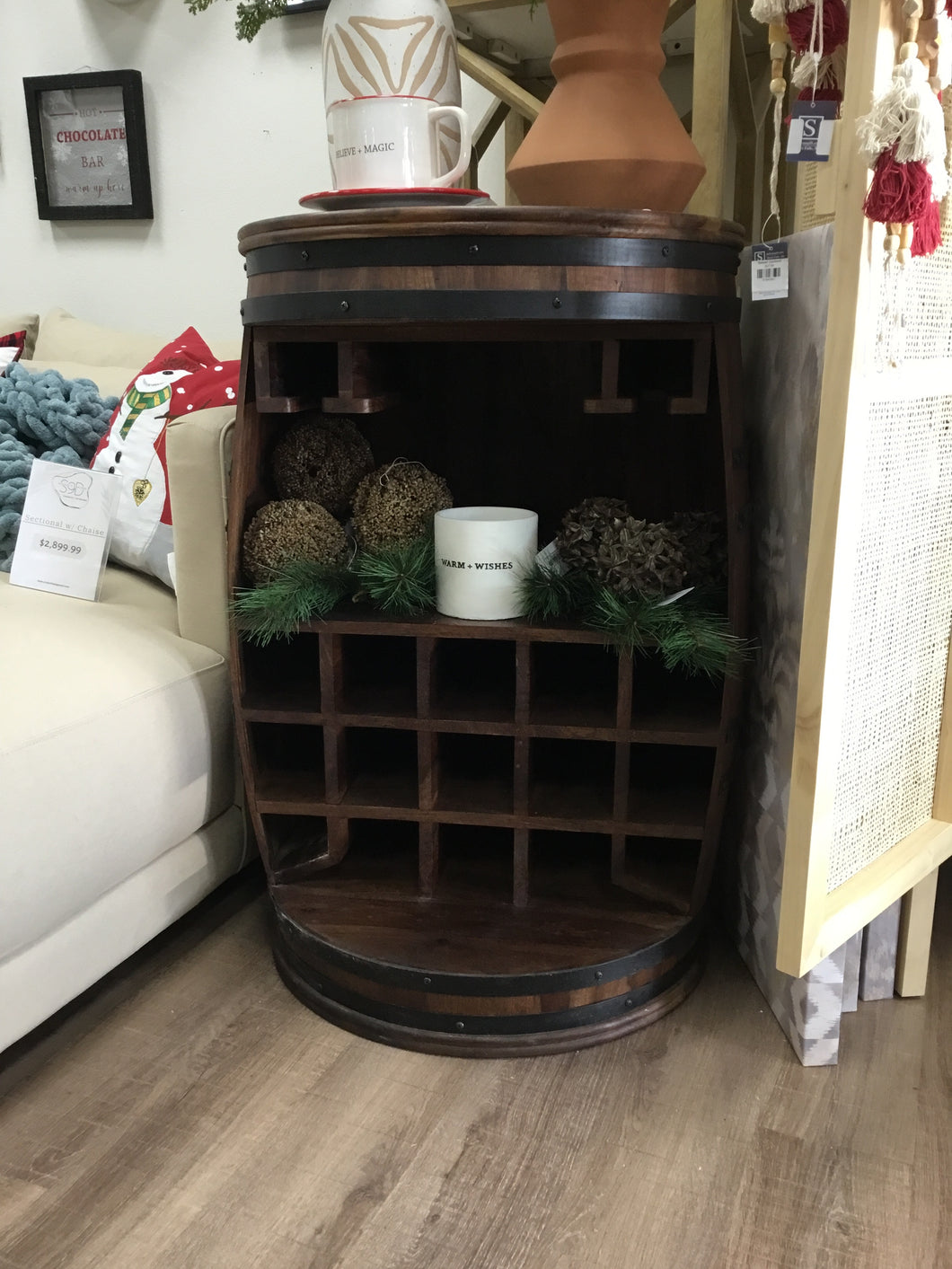 Wine Rack Barrel Bar
