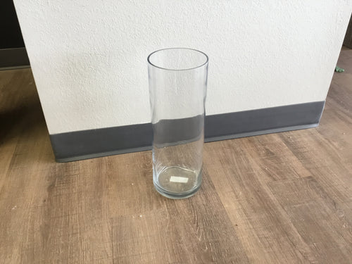 tall clear vase