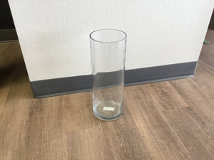 tall clear vase