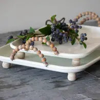 S/2 Wood Bead Handle Trays