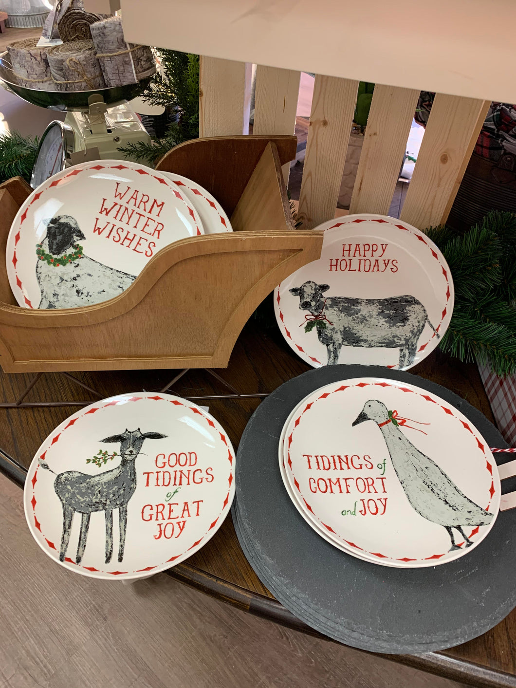 Holiday Farm Animal Plate
